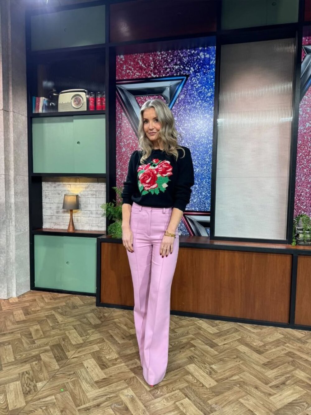 JOANNIE Doreen Vintage inspired Embroidered Rose Sweater